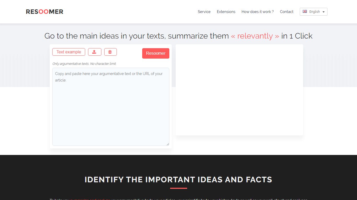 Resoomer | Summarizer to make an automatic text summary online